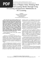 The Effectiveness of Higher Order Thinking Skill (HOTS) Based Learning Model Through Using E-Learning and Interactive Multimedia On ICT Learning