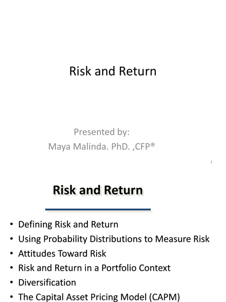 Risk and Return Financial Management | PDF | Beta (Finance) | Capital