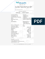 Cebu Air Receipt Details