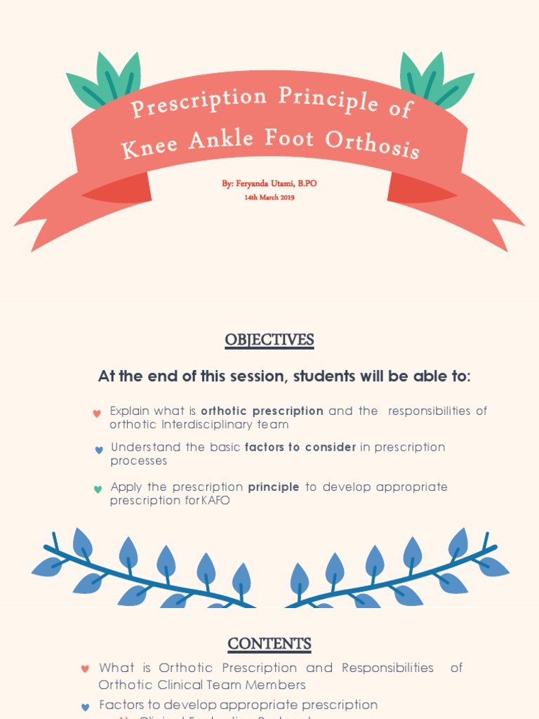 Prescription Principle of KAFO | PDF | Anatomical Terms Of Motion | Knee