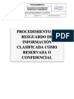 Procedimiento de Resguardo de Informacion Clasificada Como Reservada o Confidencial PDF