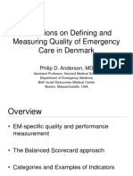 Reflections On Defining and Measuring Quality of Emergency Care in Denmark