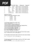 SQL Query Exercise