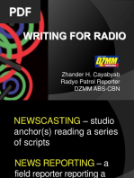 WRITING FOR RADIO Lead Script