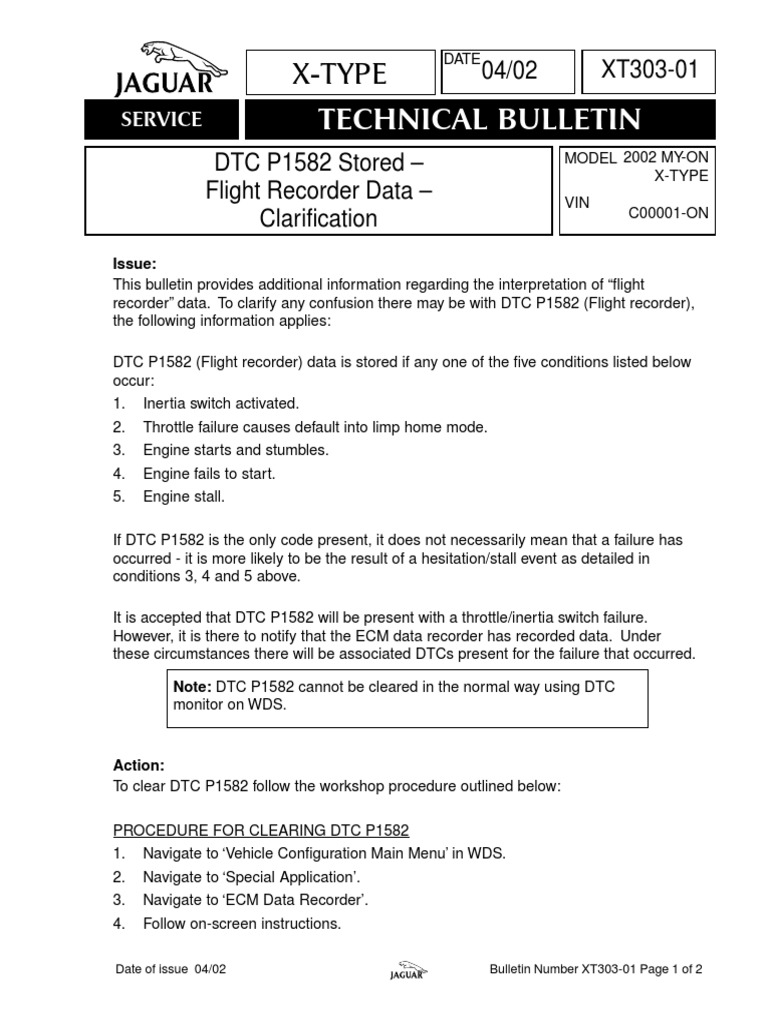 Clarification on DTC P1582 for X-Type | PDF