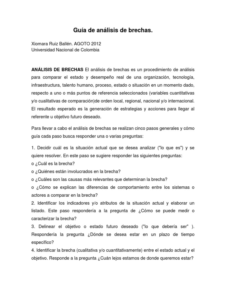 Guía para el Análisis de Brechas IT | PDF