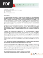 Burmese Democratic Community Netherlans to Chinese Ambassador