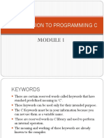 Introduction to C Programming Keywords and Data Types
