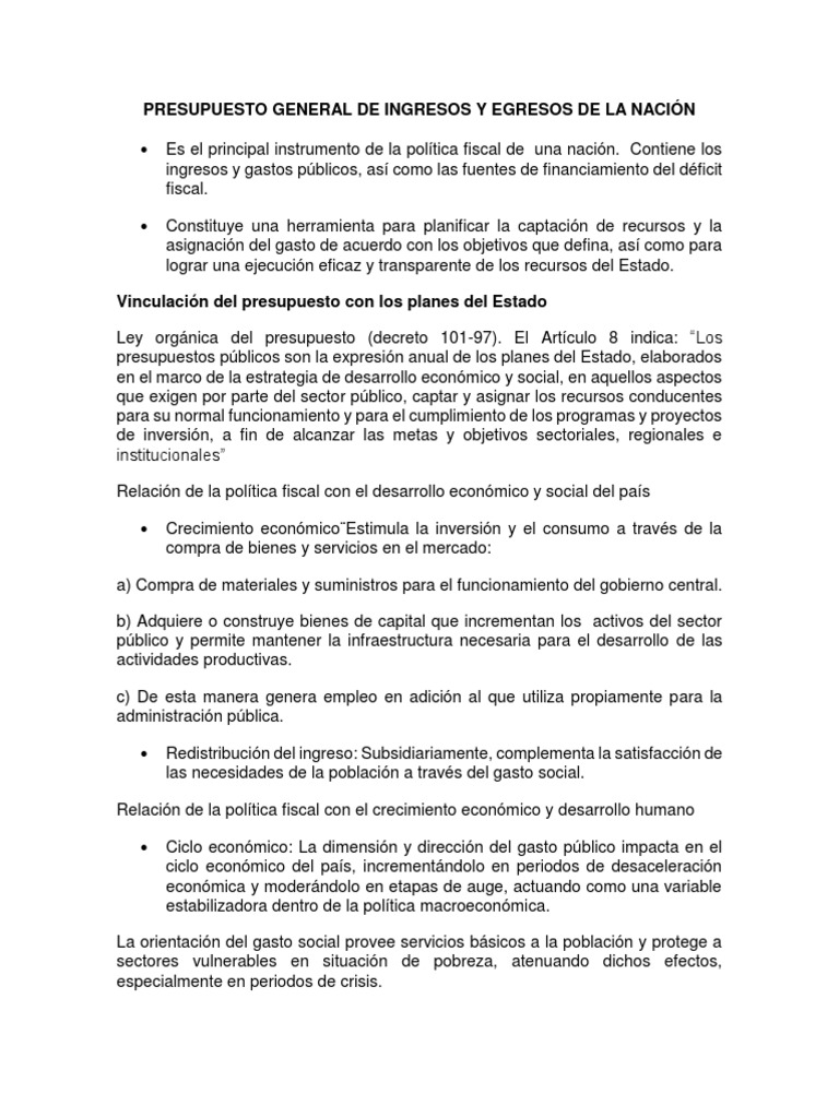 Presupuesto General de Ingresos 2025 | PDF | La política fiscal ...