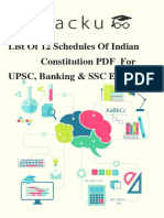 List of 12 Schedules of Indian Constitution PDF For UPSC, Banking & SSC Exams