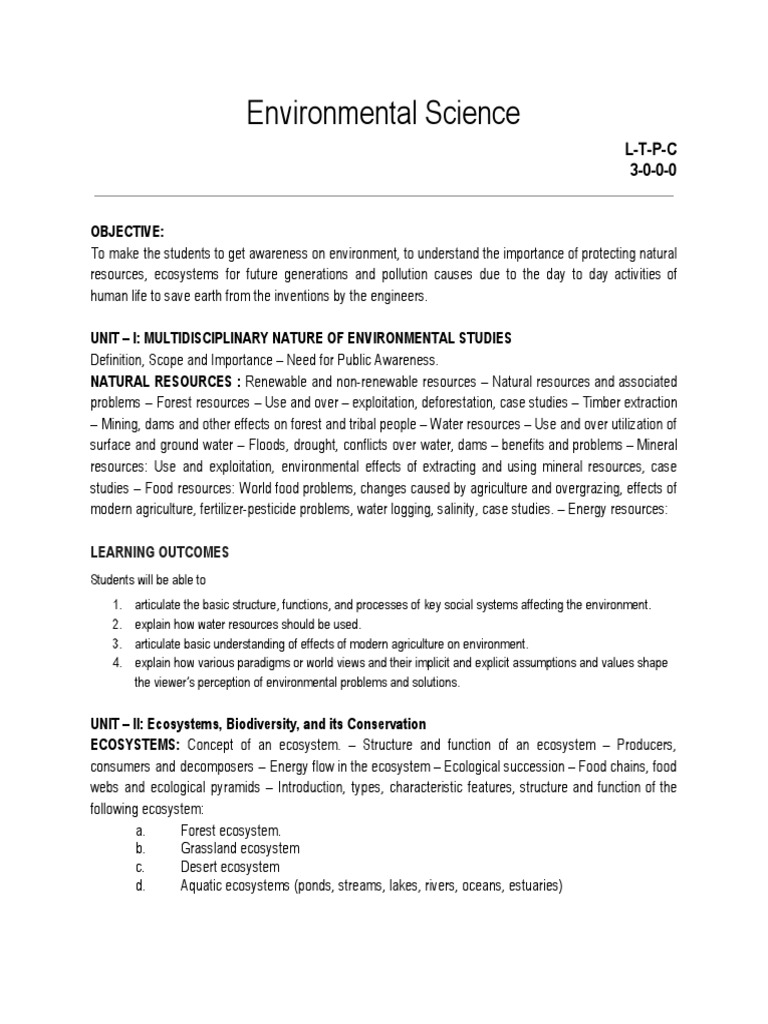 07 Environmental Science | PDF | Conservation Biology | Biodiversity