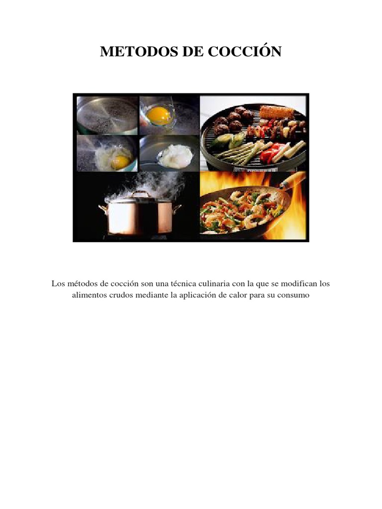 Metodos de Coccion | PDF | Cocinando | Alimentos