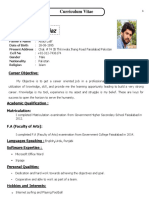 Muhammad Imtiaz: Curriculum Vitae