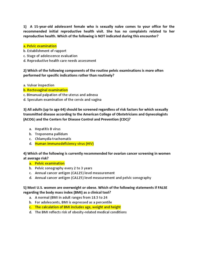 Gynecology Test Gynaecology Medical Specialties