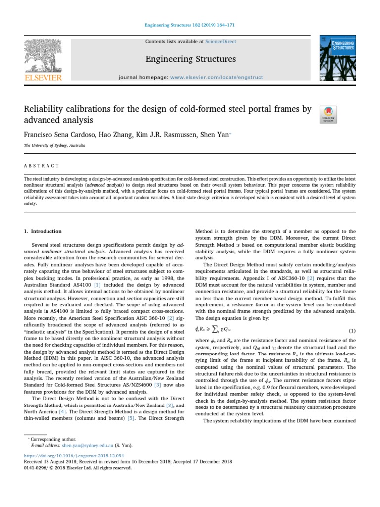 Engineering Structures Sciencedirect PDF Buckling Reliability