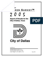 Itizen Urvey: Report of Results For The City of Dallas, Texas