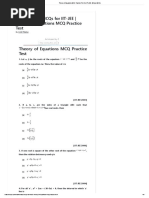 Theory of Equations MCQ Practice Test For IIT-JEE - MAkox MCQs