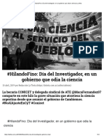 #HilandoFino - Día Del Investigador, en Un Gobierno Que Odia La Ciencia - La Tinta