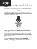 Como Transcrever Gravações de Áudio Para Texto
