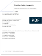 CHEM 1412. Chapter 17. Acid-Base Equilibria - Homework - Ky PDF