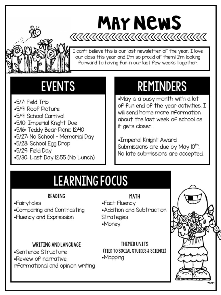 May Newsletter: Events & Learning Focus | PDF