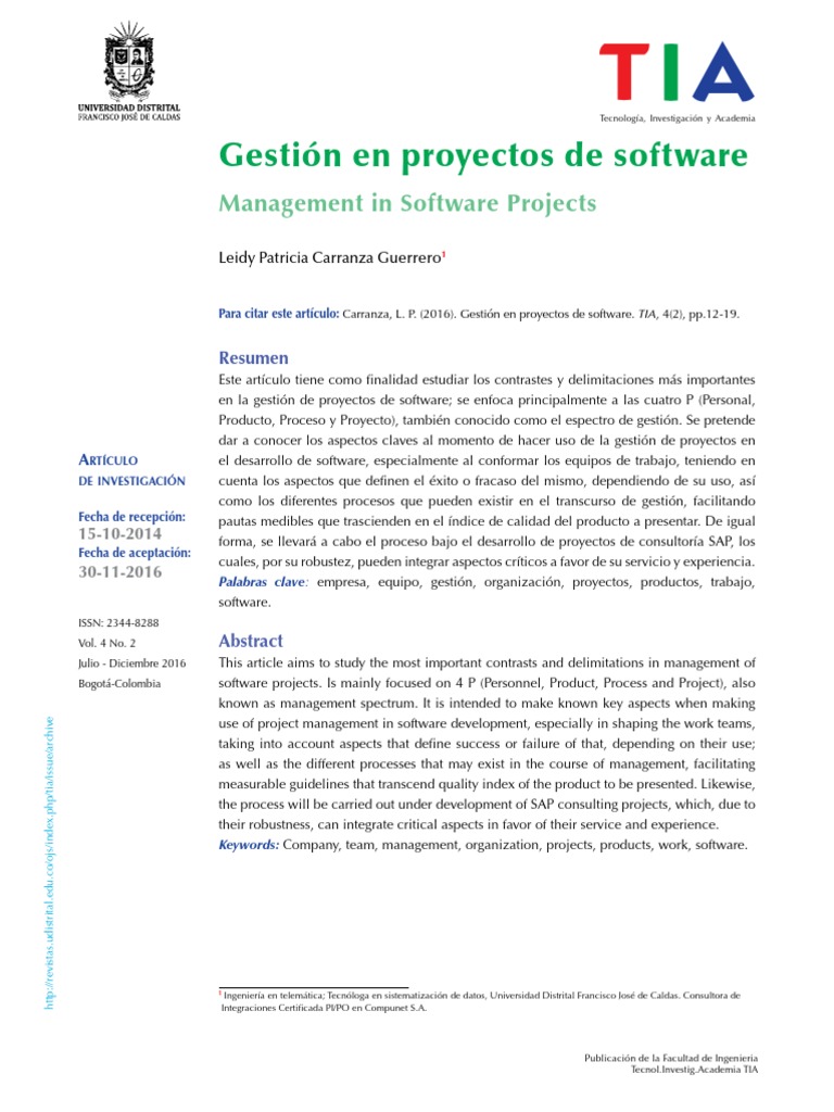 Gestión de Proyectos de Software en SAP | PDF | Ingeniería de software ...