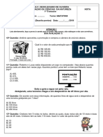 Avaliação i - 6 Ano - Matutino 2019