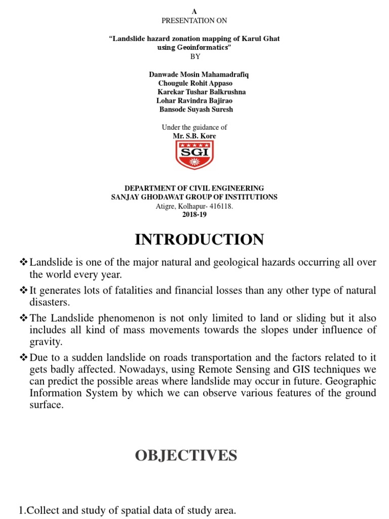 Landslide Hazard Zonation Mapping Pdf Landslide Geographic