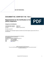 DOCUMENT NO. CSWIP-DIV-7-95 - Part 1 Requirements For The Certification of Underwater (Diver) Inspectors