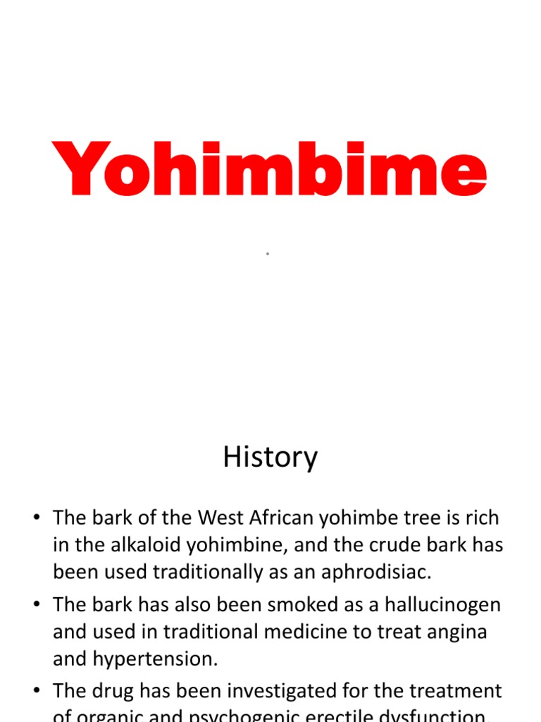 Yohimbine History Uses Side Effects PDF Norepinephrine Medicinal