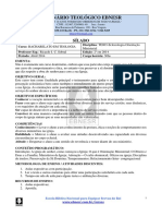 Sílabo-TE803-Eclesiologia - Orientação Ministerial PDF