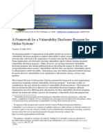 A Framework For A Vulnerability Disclosure Program For Online Systems
