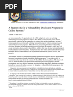 A Framework For A Vulnerability Disclosure Program For Online Systems