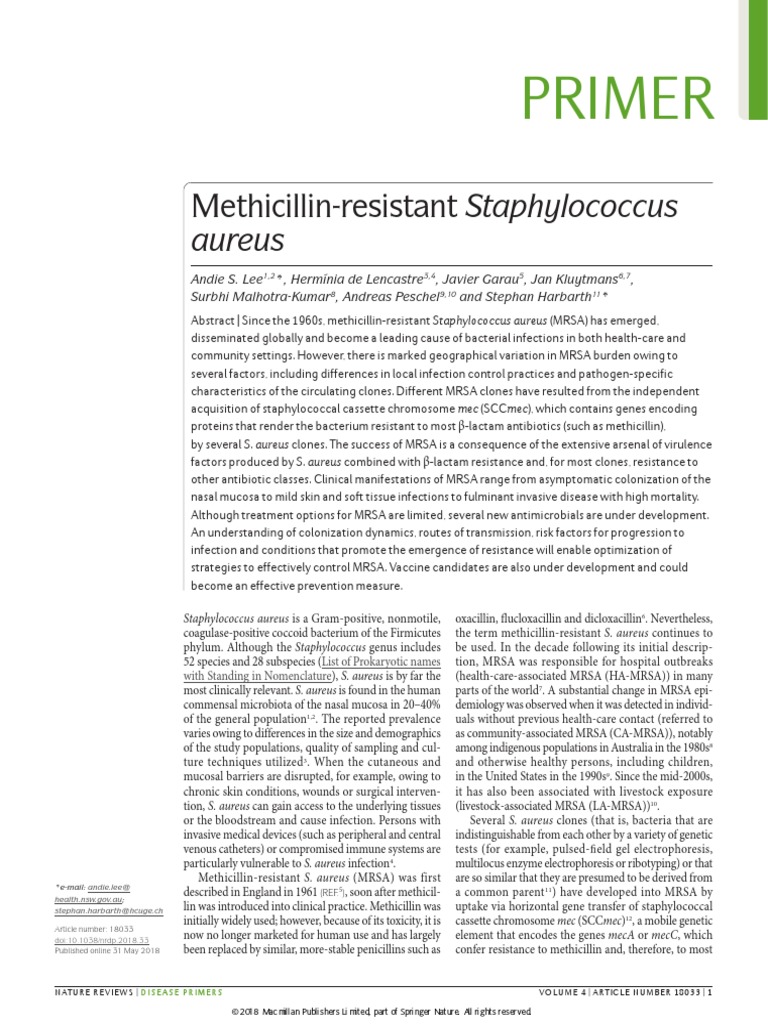 Methicillin-Resistant Staphylococcus Aureus PDF | PDF | Methicillin ...