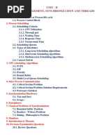 Unit - Ii Process Management, Synchronization and Threads