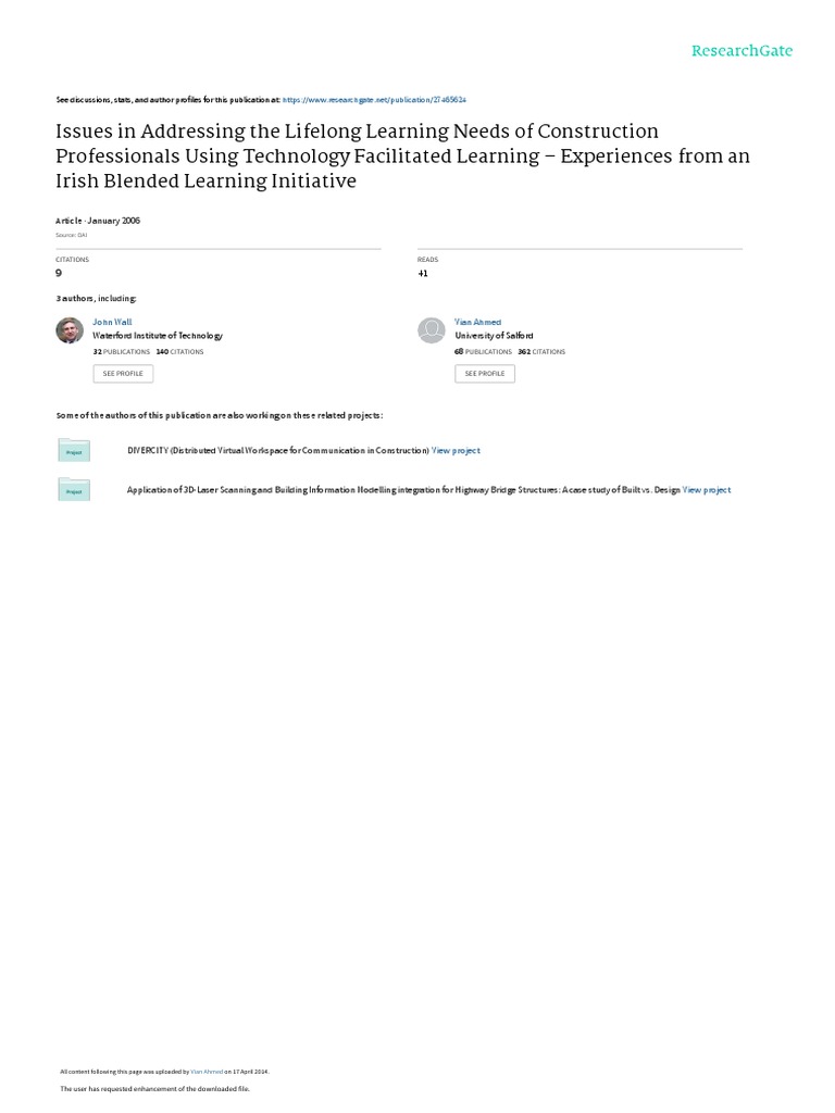 Issues in Addressing The Lifelong Learning Needs o PDF | PDF ...