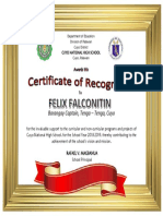 Certificate For Stakeholders