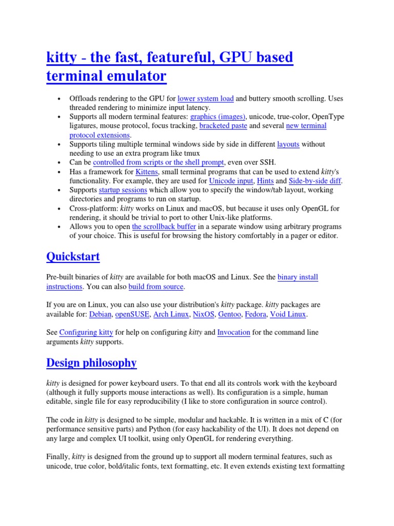 Kitty | PDF | Command Line Interface | Shell (Computing)