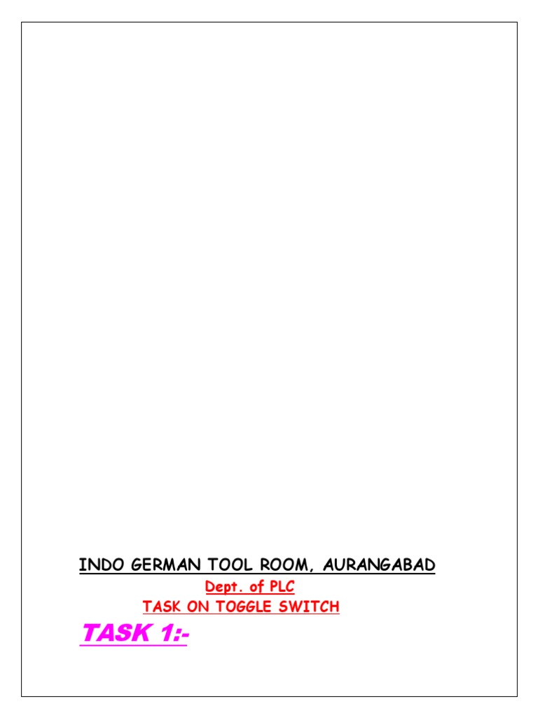 TASK 1 Indo German Tool Room, Aurangabad Download Free PDF Relay Electric Power