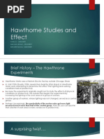 Hawthorne Studies and Effect