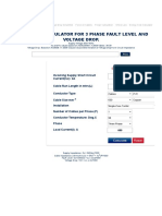 Cable Run Calculator for Fault Level, Voltage Drop and Power