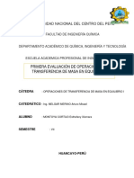 Universidad Nacional del Centro del Perú: Primera evaluación de operaciones de transferencia de masa en equilibrio I