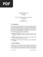 Lecture Notes On Sorting: 15-122: Principles of Imperative Computation Frank Pfenning September 18, 2012