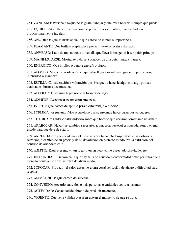 Palabras Con Su Significado | PDF