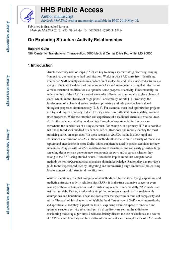 Understanding Structure-Activity Relationships | PDF | Quantitative ...