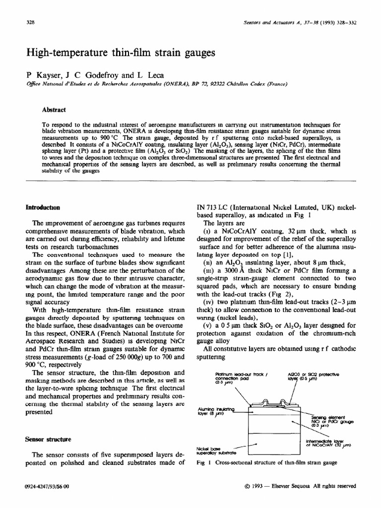 HT Thin Film Strain Gauges | PDF | Thin Film | Electrical Resistance ...
