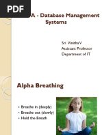 15IT0YA - Database Management Systems: Sri Vinitha V Assistant Professor Department of IT