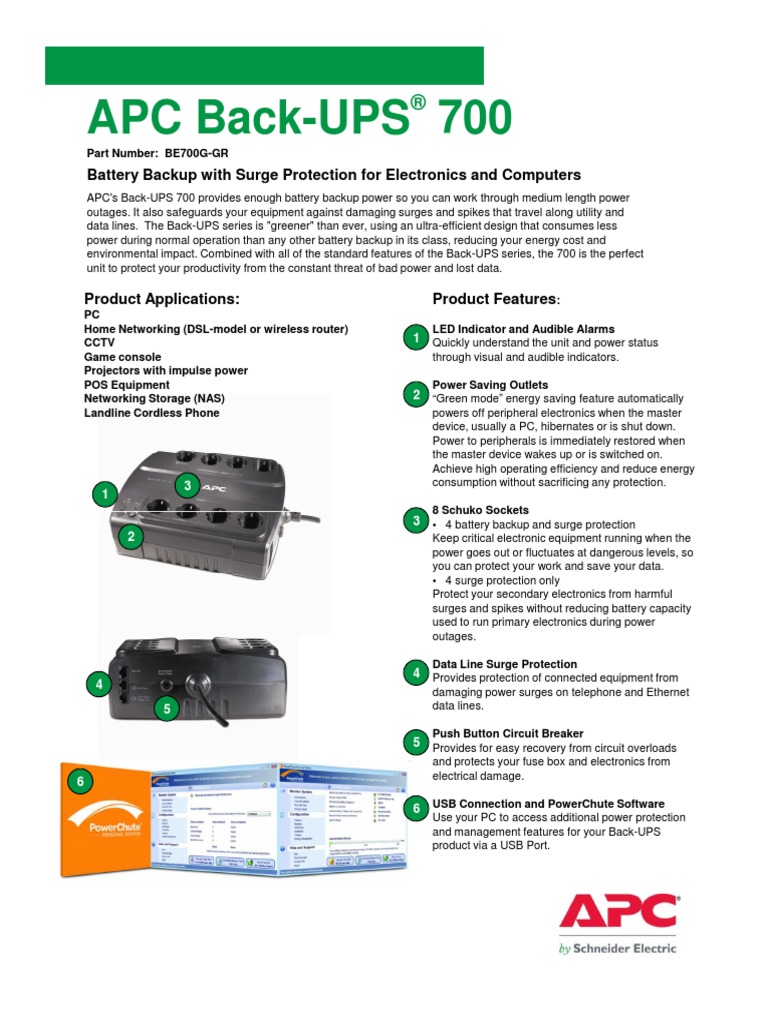 APC BackUPS 700 Manual PDF Mains Electricity Backup