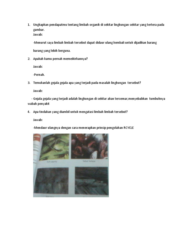 Ungkapkan Pendapatmu Tentang Limbah Organik Di Sekitar Lingkungan Sekitar Yang Tertera Pada Gambar