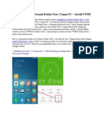 Cara Root Unroot Xiaomi Redmi Note 2 Tanpa PC + Install TWRP
